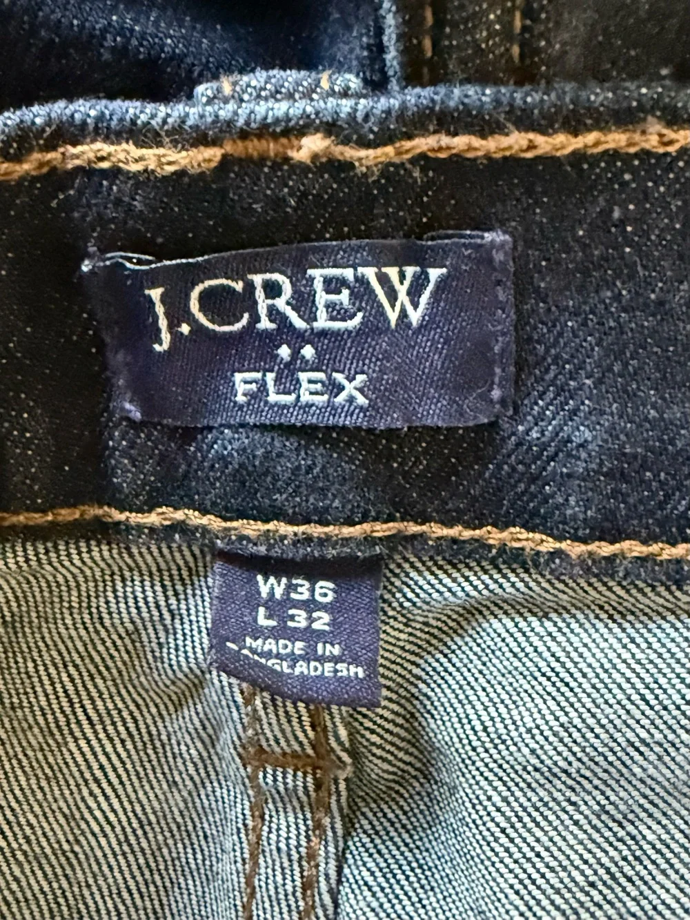 J.Crew Flex Straight Leg Jeans Mens 36x32 Dark Indigo Blue Stretch Denim NWOT